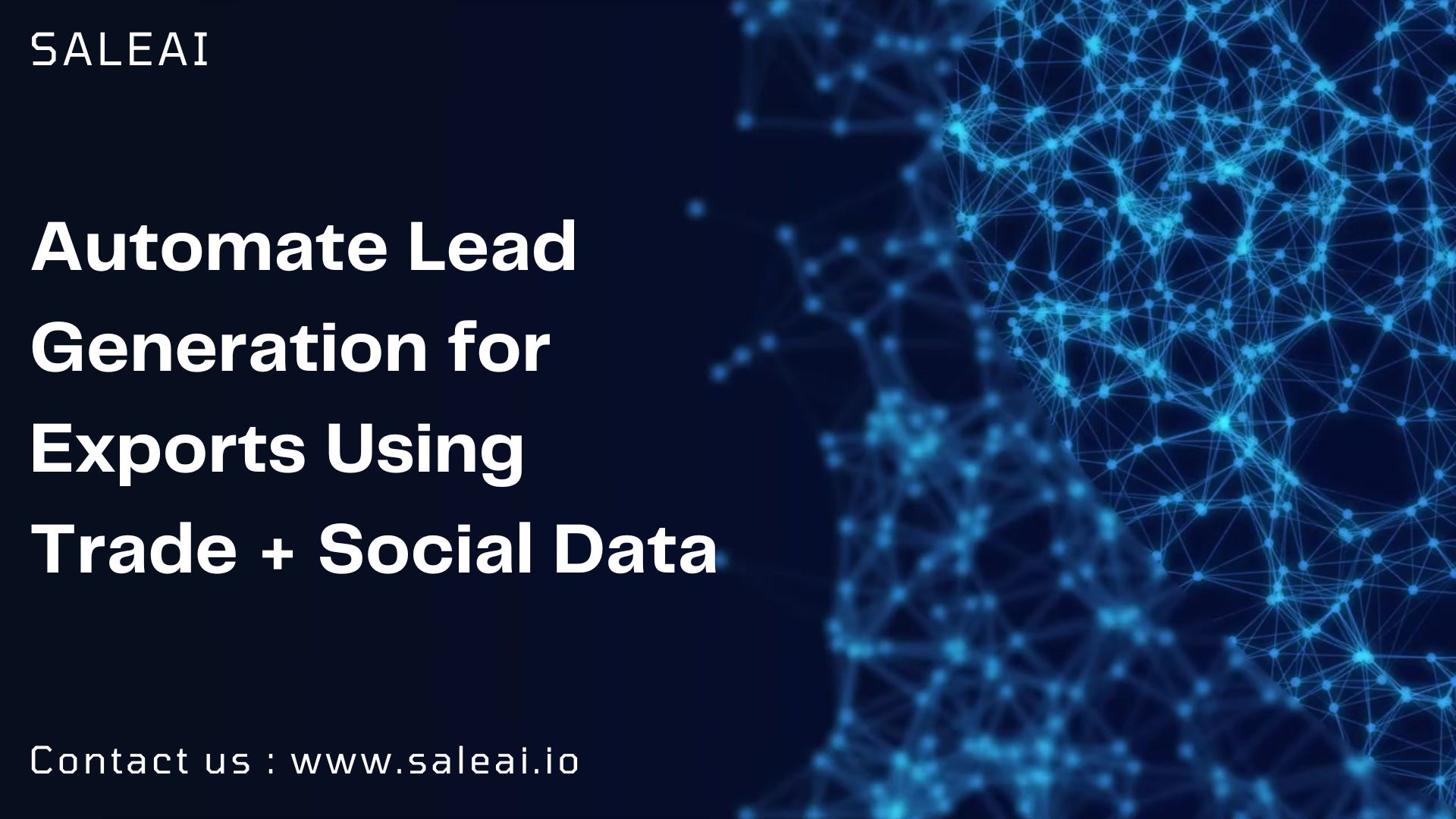SaleAI dashboard showing lead list generated from trade and social data sources