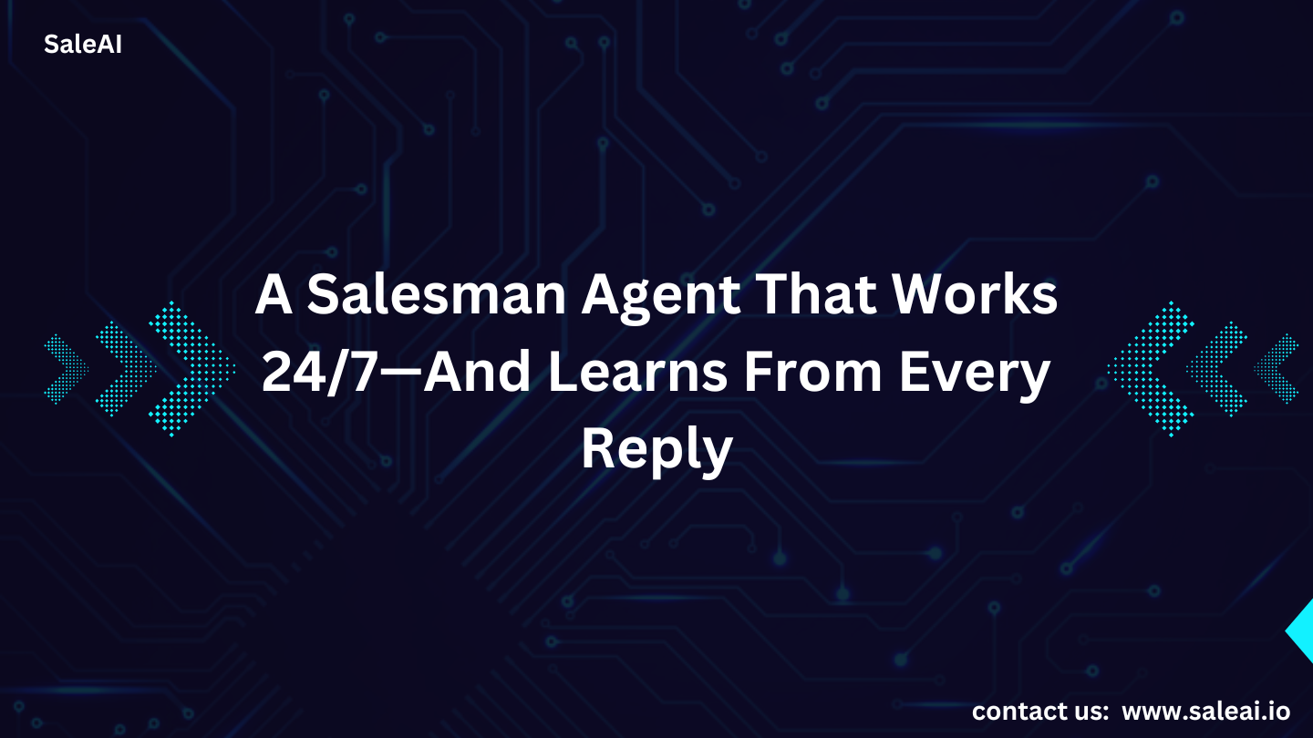 工作人员24/7的推销员代理商,并从每一个答复中学习 工作人员24/7的推销员代理商,并从每一个答复中学习