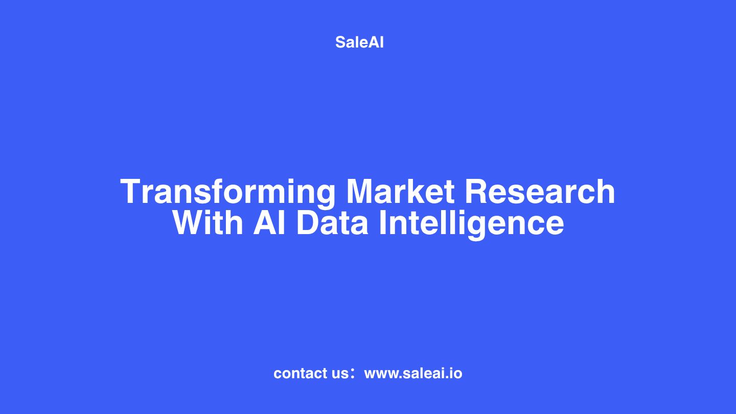 استخبارات بيانات الذكاء الاصطناعي - تحويل أبحاث السوق مع SaleAI