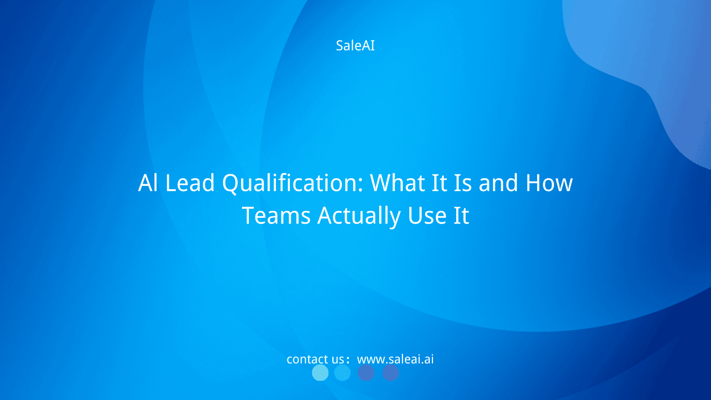 Qualification AI Lead : Guide pratique pour les équipes B2B Qualification AI Lead : Guide pratique pour les équipes B2B