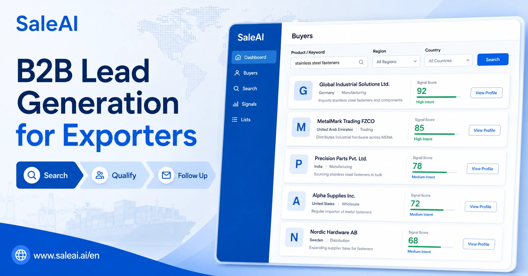 Génération de leads B2B pour les exportateurs