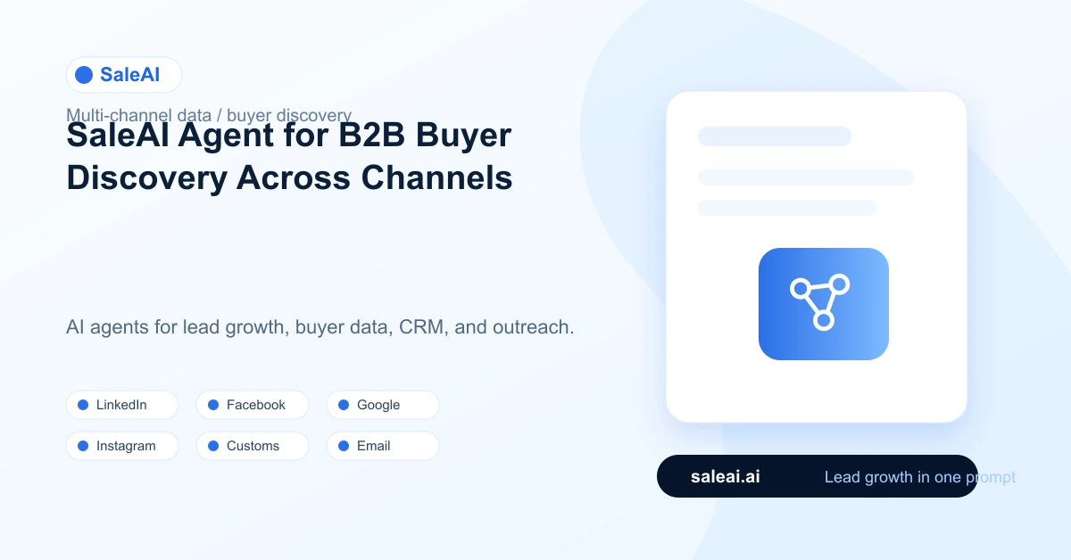 SaleAI Agent for B2B Buyer Discovery Across Channels