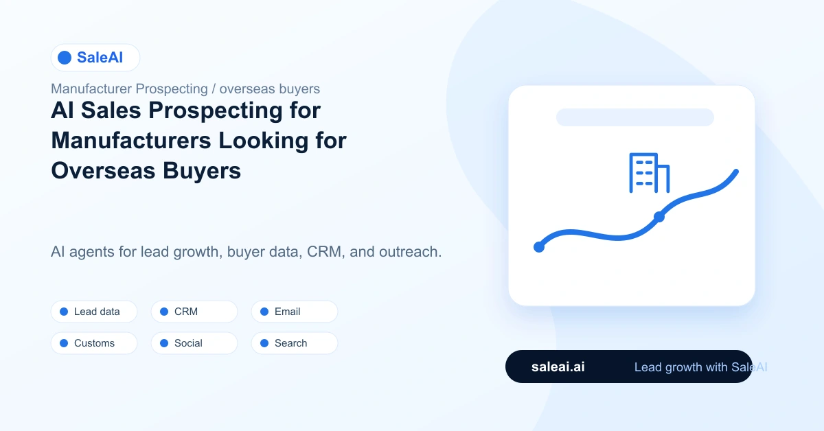 SaleAI Agent: AI Sales Prospecting for Manufacturers Looking for Overseas Buyers