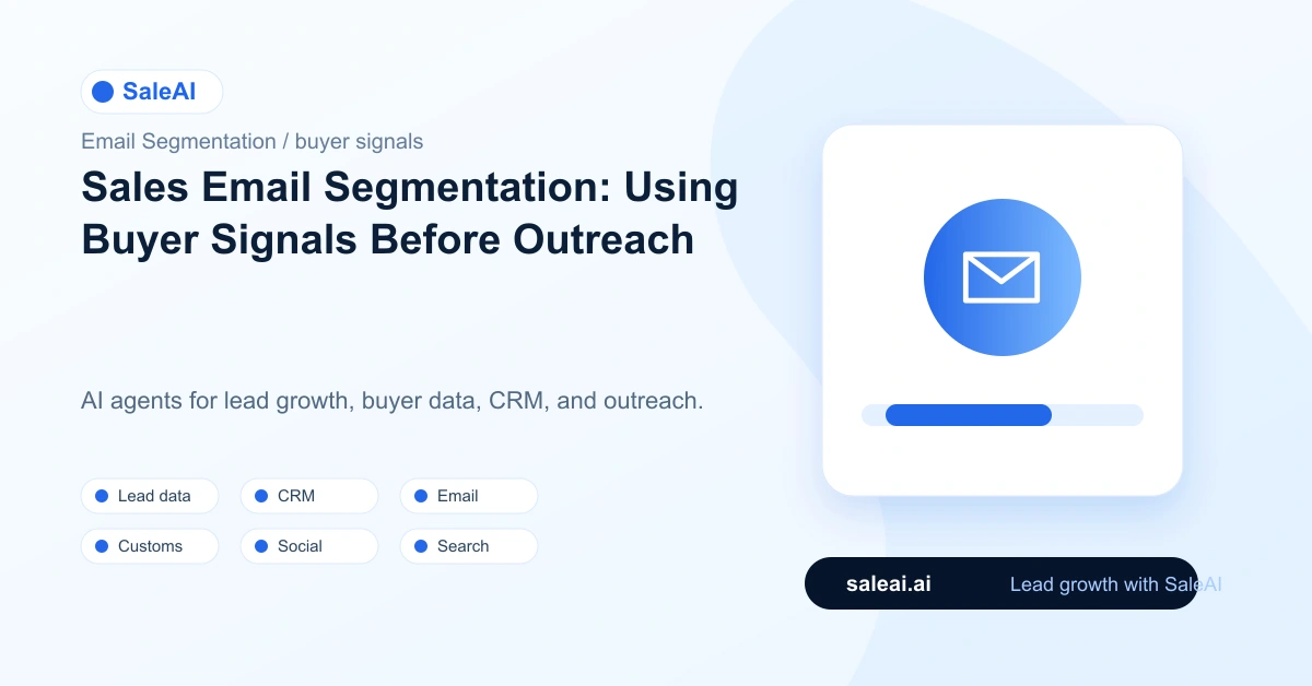 SaleAI Agent: Sales Email Segmentation: Using Buyer Signals Before Outreach