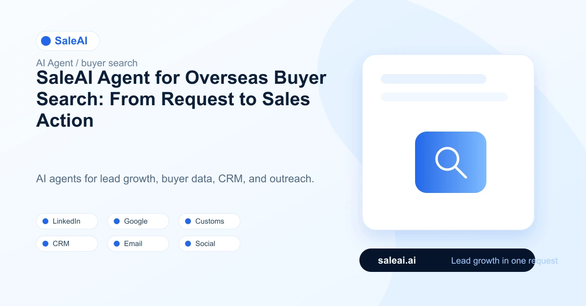 SaleAI Agent: SaleAI Agent for Overseas Buyer Search: From Request to Sales Action