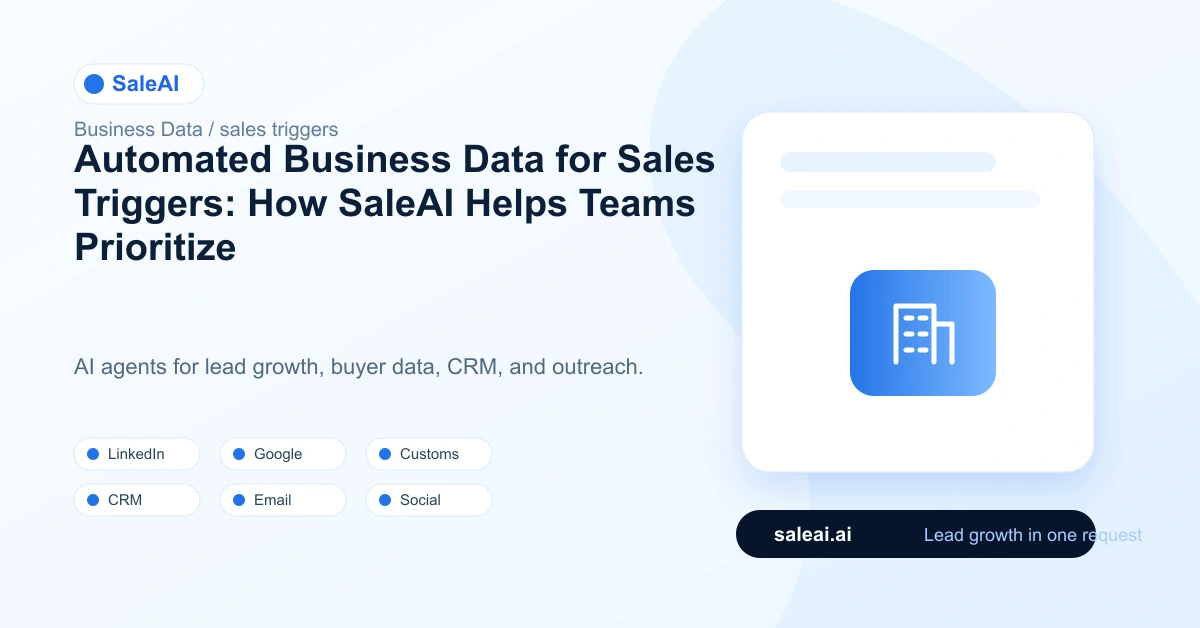 SaleAI: Automated Business Data for Sales Triggers: How SaleAI Helps Teams Prioritize