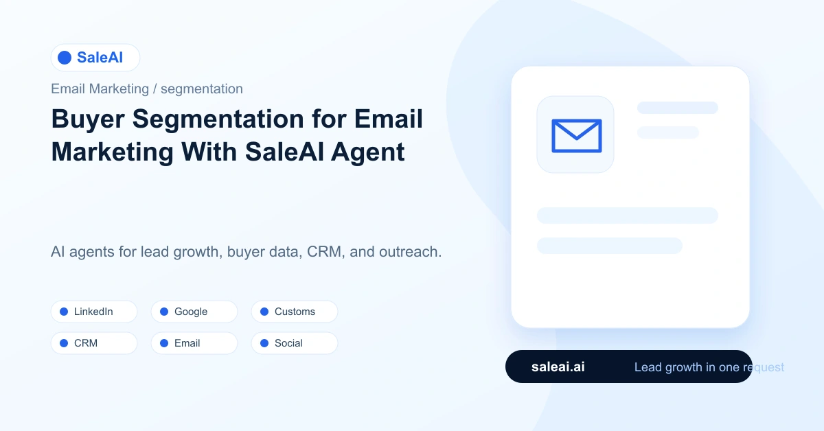 SaleAI Agent: Buyer Segmentation for Email Marketing With SaleAI Agent