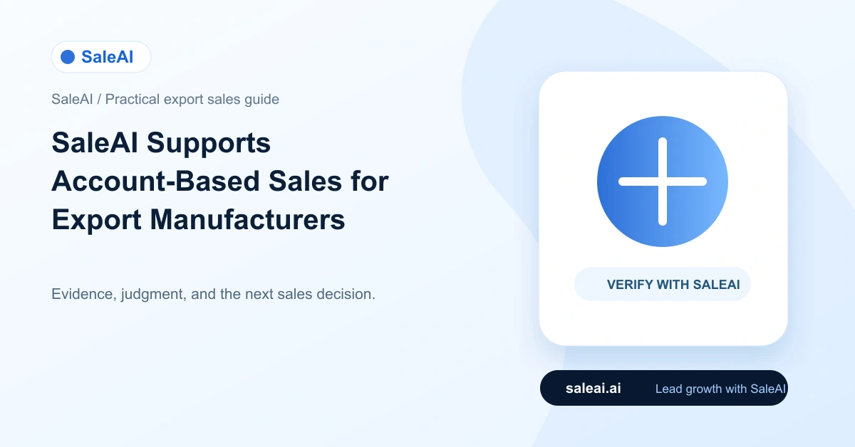 SaleAI: Cómo SaleAI respalda las ventas basadas en cuentas para fabricantes exportadores