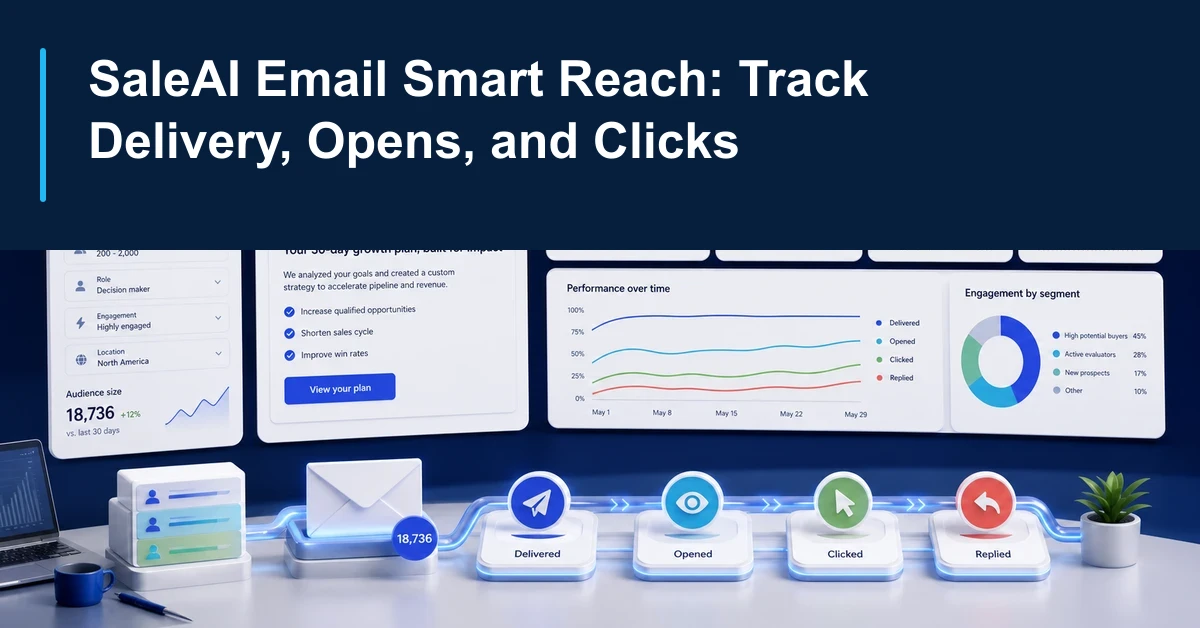 SaleAI Email Smart Reach delivery open and click tracking dashboard