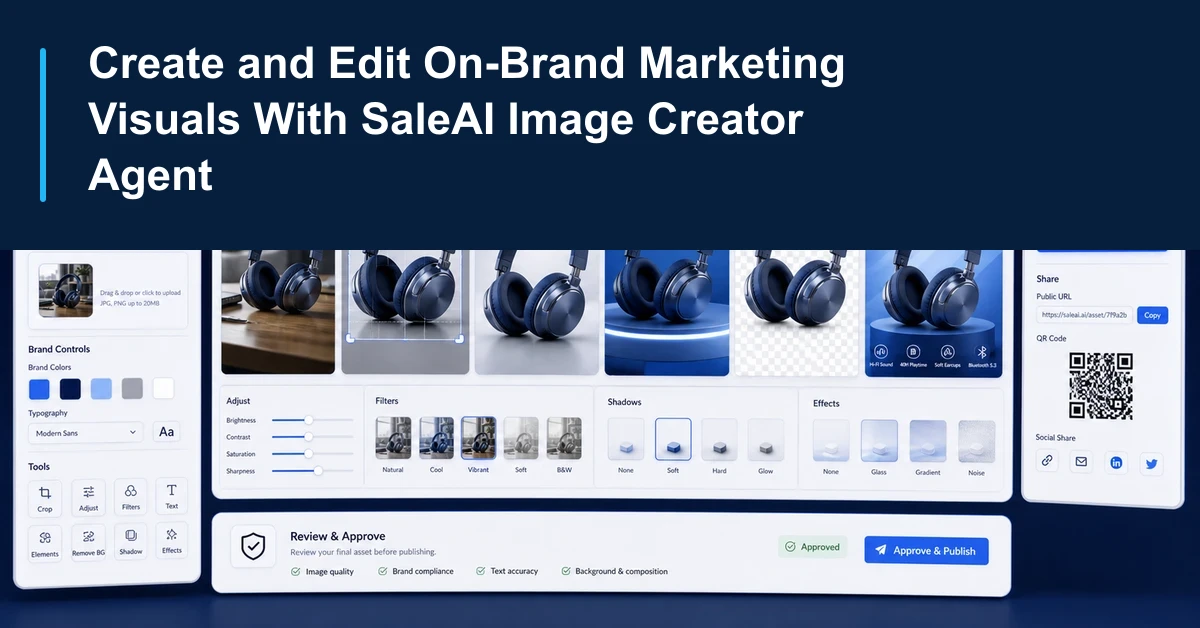 Agente de SaleAI Image Creator que produce elementos visuales de marketing acordes con la marca.