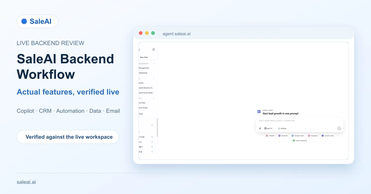 SaleAI Backend Workflow: Actual Features and How They Work