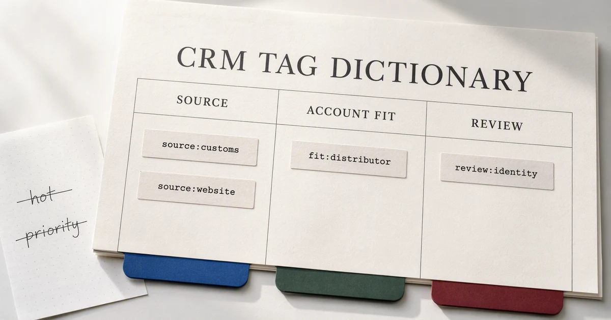 Stop Adding "Hot Lead": Build a B2B CRM Tag Taxonomy in SaleAI Stop Adding "Hot Lead": Build a B2B CRM Tag Taxonomy in SaleAI